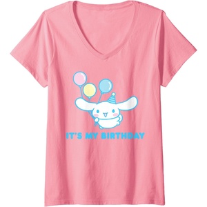 image:imageWomens Cinnamoroll Its My Birthday VNeck TShirtPink