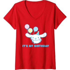 image:imageWomens Cinnamoroll Its My Birthday VNeck TShirtRed