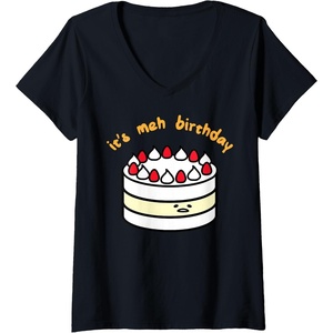 image:imageWomens Gudetama the Lazy Egg Its Meh Birthday Cake VNeck TShirtBlack