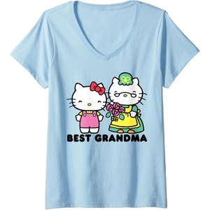 image:imageWomens Hello Kitty Best Grandma VNeck TShirtBaby Blue