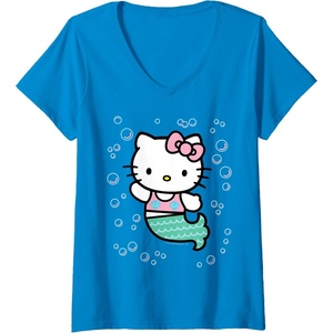 image:imageWomens Hello Kitty Mermaid VNeck TShirt SmallSapphire Blue