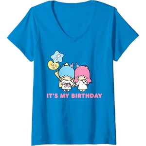 image:imageWomens Little Twin Stars Its My Birthday VNeck TShirtSapphire Blue