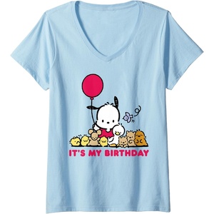 image:imageWomens Pochacco Its My Birthday VNeck TShirtBaby Blue