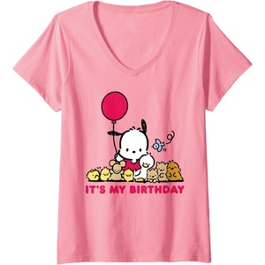 image:imageWomens Pochacco Its My Birthday VNeck TShirtPink