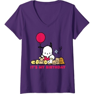 image:imageWomens Pochacco Its My Birthday VNeck TShirtPurple