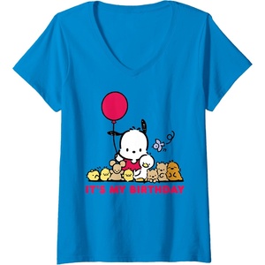 image:imageWomens Pochacco Its My Birthday VNeck TShirtSapphire Blue