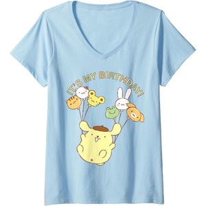 image:imageWomens Pompompurin Its My Birthday VNeck TShirtBaby Blue