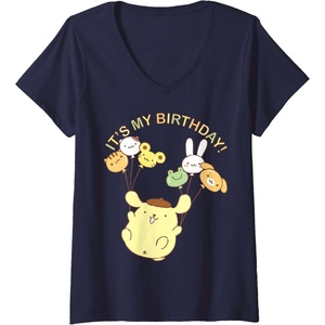image:imageWomens Pompompurin Its My Birthday VNeck TShirtNavy Blue