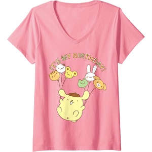 image:imageWomens Pompompurin Its My Birthday VNeck TShirtPink