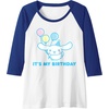 image:imageCinnamoroll Its my Birthday Raglan Baseball TeeRoyal BlueWhite