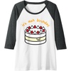 image:imageGudetama the Lazy Egg Its Meh Birthday Cake Raglan Baseball TeeDark Heather GreyWhite