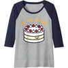 image:imageGudetama the Lazy Egg Its Meh Birthday Cake Raglan Baseball TeeNavy BlueAthletic Heather