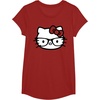 image:imageHello Kitty Black and White Nerd Glasses Short Sleeve TShirtCranberry Red