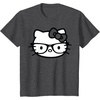 image:imageHello Kitty Black and White Nerd Glasses Short Sleeve TShirtDark Heather Grey