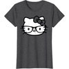 image:imageHello Kitty Black and White Nerd Glasses Short Sleeve TShirtDark Heather Grey