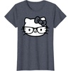 image:imageHello Kitty Black and White Nerd Glasses Short Sleeve TShirtHeather Blue
