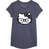 image:imageHello Kitty Black and White Nerd Glasses Short Sleeve TShirtHeather Blue