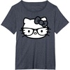 image:imageHello Kitty Black and White Nerd Glasses Short Sleeve TShirtHeather Blue