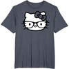 image:imageHello Kitty Black and White Nerd Glasses Short Sleeve TShirtHeather Blue