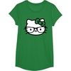image:imageHello Kitty Black and White Nerd Glasses Short Sleeve TShirtKelly Green