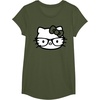 image:imageHello Kitty Black and White Nerd Glasses Short Sleeve TShirtOlive Green