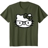 image:imageHello Kitty Black and White Nerd Glasses Short Sleeve TShirtOlive Green