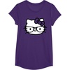 image:imageHello Kitty Black and White Nerd Glasses Short Sleeve TShirtPurple