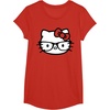 image:imageHello Kitty Black and White Nerd Glasses Short Sleeve TShirtRed