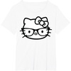 image:imageHello Kitty Black and White Nerd Glasses Short Sleeve TShirtWhite