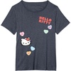 image:imageHello Kitty Candy Hearts Valentine Tee Shirt TShirtHeather Blue