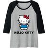 image:imageHello Kitty Character Front and Back Raglan Baseball TeeBlackAthletic Heather