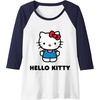 image:imageHello Kitty Character Front and Back Raglan Baseball TeeNavy BlueWhite