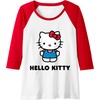 image:imageHello Kitty Character Front and Back Raglan Baseball TeeRedWhite