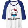 image:imageHello Kitty Character Front and Back Raglan Baseball TeeRoyal BlueWhite