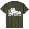 image:imageHello Kitty Girls Night In Reading Short Sleeve TShirtOlive Green