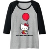image:imageHello Kitty Its My Birthday Raglan Baseball TeeBlackAthletic Heather