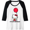 image:imageHello Kitty Its My Birthday Raglan Baseball TeeBlackWhite