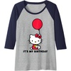 image:imageHello Kitty Its My Birthday Raglan Baseball TeeNavy BlueAthletic Heather