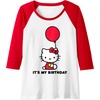 image:imageHello Kitty Its My Birthday Raglan Baseball TeeRedWhite