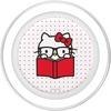image:imageHello Kitty Nerd Glasses Book Studying PopSockets Adhesive PopGripMagnetic PopGrip