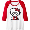 image:imageHello Kitty Nerd Glasses Raglan Baseball TeeRedWhite
