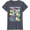 image:imageHello Sanrio Kawaii Burger Shop Foodie Menu Tee Shirt TShirtHeather Blue