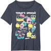 image:imageHello Sanrio Kawaii Burger Shop Foodie Menu Tee Shirt TShirtHeather Blue