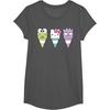 image:imageHello Sanrio Keroppi Hello Kitty BadtzMaru Ice Cream Cone TShirtAsphalt Grey