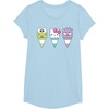 image:imageHello Sanrio Keroppi Hello Kitty BadtzMaru Ice Cream Cone TShirtBaby Blue