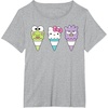 image:imageHello Sanrio Keroppi Hello Kitty BadtzMaru Ice Cream Cone TShirtHeather Grey