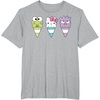 image:imageHello Sanrio Keroppi Hello Kitty BadtzMaru Ice Cream Cone TShirtHeather Grey