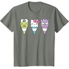 image:imageHello Sanrio Keroppi Hello Kitty BadtzMaru Ice Cream Cone TShirtOlive Heather