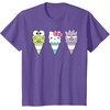 image:imageHello Sanrio Keroppi Hello Kitty BadtzMaru Ice Cream Cone TShirtPurple Heather