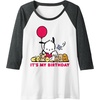 image:imagePochacco Its my Birthday Raglan Baseball TeeDark Heather GreyWhite